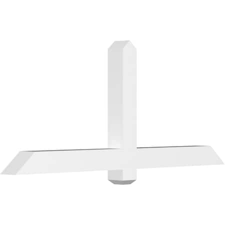 Ekena Millwork Eugene Architectural Grade PVC Gable Bracket, 60"W x 25"H x 4"D x 4"F, 10/12 Pitch GBP060X25X0404EUG00